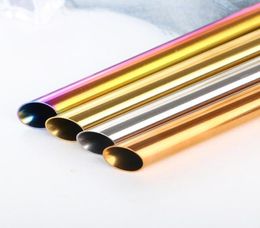 Stainless Steel Coloured Metal Straws Creative Durable Bevelled Round Mouth Milk Tea Tubularis New High Quality 2 8cp Ww4519875