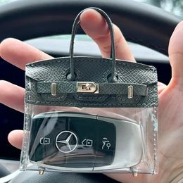 Cosmetic Organiser Creative mini handbag design car key storage bag female fashion brand bag shape perfume lipstick headset storage box wallet 231127