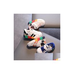 Sapatilhas bebê branco sapatos casuais para menino menina marca crianças sneaker crianças esportes criança andando 0-3 ano entrega bebê, crianças esteira dhxns