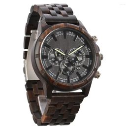 Wristwatches Wrist Watch Made From Real Wood S For Men Luxury High Quality Quartz Clocks