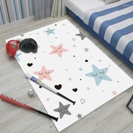 Carpets Living Room Bedroom Carpet Crawling Mat Stars Smile Pattern Soft Sofa Cushion Safe Non-slip Home Decoration Products