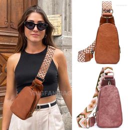 Waist Bags Solid Color Chest Bag For Women Large Capacity Travel PU Leather Crossbody National Style Belt Ladies Daily Fanny Packs