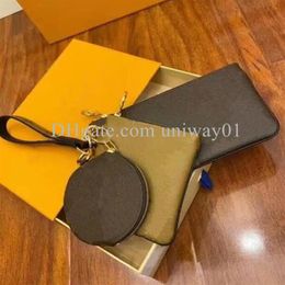 Woman Handbag Bag purse women original box high quality letters clutch card holder three in one set301E