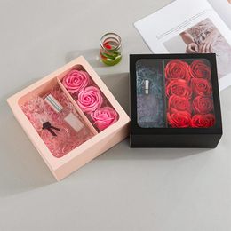 Gift Wrap Rose Box Transparent Display Portable Flowers Candy Dessert Paper Valentine'S Day Girl Friend Decoration