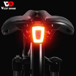 Bike Lights WEST BIKING Bicycle USB Rechargeable Taillight Road Bike High Visibility Bike Rear Light 9 Modes Flasher MTB Accessories P230427