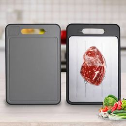 1pc Multifunctional Double-Sided Cutting Board with Rapid Thawing Plate and Knife Sharpener - Alloy Steel Grinding and Chopping Board for Home Kitchen