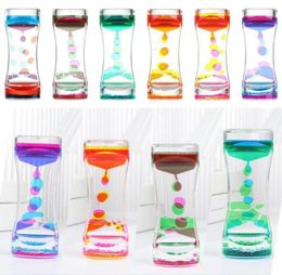 Other Clocks Accessories Double Color Dynamic Oil Drop Leak Hourglass Toys Hourglasses Ornaments Liquid Timer Beautiful Waist Cr2239832