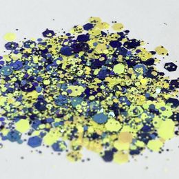 Nail Glitter 100g Colourful Yellow Hexagon Changing Colour Eye Crafts Art Chameleon Shift Flower Chunky Powder Wholesale