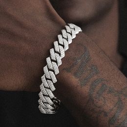 Cuban Bracelets Set For Mens Hip Hop iced out diamond Gold Silver rapper chains Women Luxury Jewellery