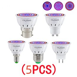 5pcs LED Grow Full Spectrum Bulb E27 E14 GU10 MR16 220V Greenhouse Hydroponic Lamp Grow Light For Indoor Plant Phyto Flower Lamp