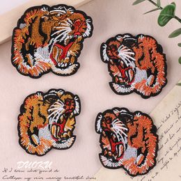 Notions Small Animal Iron on Patches Sew on Patch DIY Decoration Tiger Head Embroidered Applique for Clothes Backpacks Jeans T-Shirt