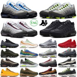 OG 95 running shoes men women 95s Crystal Blue Dark Beetroot Triple Black White Neon Solar Red Midnight Navy Smoke Grey Yukon Brown mens trainers outdoor sneakers