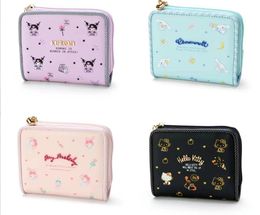 Fashion Flower Print Melody Kuromi Purse Big Capacity Card Holder Bag Accessories 4 Colors