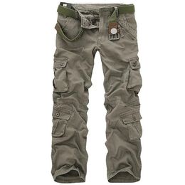 Men's Pants Men Tactical Military Pants Male Casual Multi-pockets Overalls Loose Style Trousers Mens Fashion Cargo Outwear Camouflage 231127