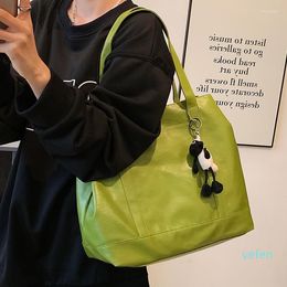 Evening Bags Large Capacity Shoulder Bag For Women 2023 Soft Pu Leather Handbag Big Green Tote