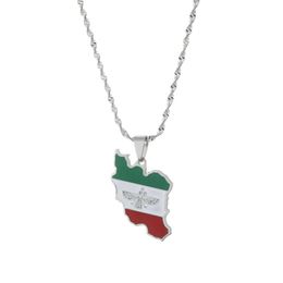 Chains Enamel Country Map Pendants Neck Jewelry Women Girls Silver Color Gold Necklaces