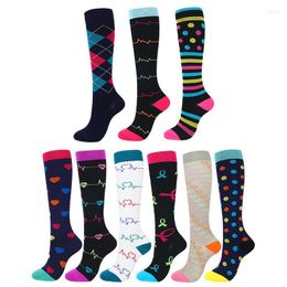 Sports Socks Outdoor Compress Stockings Women Men Running Cycling Compression Nylon Unisex Pressure Relieve Muscle Fatigue