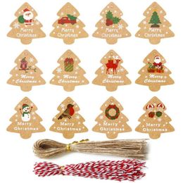 Christmas Decorations Decoration Snowflake Kraft Paper Elk Snowman Santa Claus Hanging Label Gift Cards Xmas Tree Tag