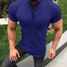 T Shirts Kaliteli Yaz Erkekler Tshirt Sıradan Kısa Kollu Yaka Gömlek Erkekler için Düz Renk Üstleri Tees Mens Giyim Us Boyut
