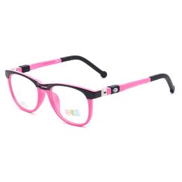 Sunglasses Frames Fashion JY8001 Children's Student Circle TR Bicolor Glass Frame Silicone Gel Leg Myopic Amblyopic Danyang Wholesale 001