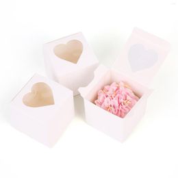 Gift Wrap 10pcs White Cupcake Makaron Box European Transparent Love Window Opening Wedding Party Candy Birthday Packaging