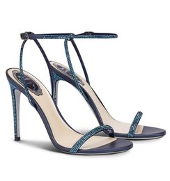 Elegant 2024S/S RenesCaovilla Ellabrita Sandals Shoes Crystal Strappy Women High Heels Party Wedding Lady Gladiator Sandalias EU35-43