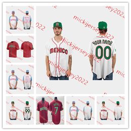 2023 WBC Mexiko Baseballtrikot JoJo Romero Oliver Perez Jonathan Aranda Maßgeschneiderte Mens Youth Jose Urquidy Javier Assad Luis Cessa Alex Verdugo Trikots