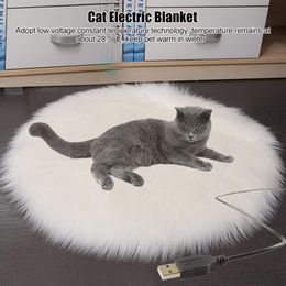 Mats Small Pet Cat Plush Heating Pad Electric Blanket Constant Temperature Waterproof Anticreeping Winter Warm Heater Carpet