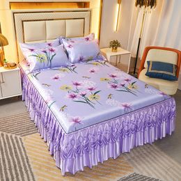 Bedding sets 3pcs Summer Skirts Bedsheet Sets Bedspread on The Bed Twin Bedding Mattress Pad Cool Mats Aesthetic Linens Queen Size Flowers 230427