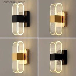 Wall Lamps Modern LED Wall Lamp Gold Nordic Style Sconce Lighting Fixture Corridor Dining Living Bathroom Acrylic Indoor Home Decor Light Q231127