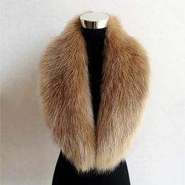 Scarves 100CM Women Faux Fox Fur Collar Scarf Thick Imitation Fur Shawl Collar Autumn And Winter Neck Warmer Solid Colour Scarf 231127