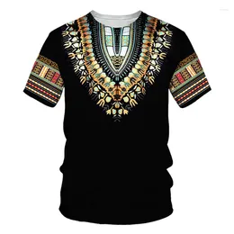 Men's T Shirts Dashiki Africa 3D Print T-shirt Fashion Retro Harajuku Streetwear Tees Men Woman Short Sleeve O-Neck Oversized Tops