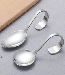 el and Restaurant Use Stainless Steel Canape Serving Spoon Shiny Polish Sea Food with Bendy Handle RRB128044427246