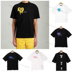 23SS Men's Tshirts t Shirt Palms Palmangel City Designer Limited Inkjet Graffiti Letter Printing Men's Women's Sailboat Short-sleeved Casual Tops gk