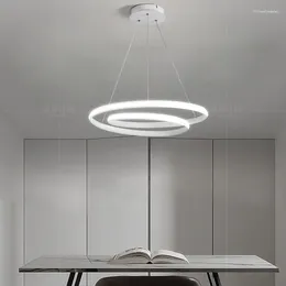 Chandeliers Modern LED For Lliving Dining Room Kitchen Minimalism Lamp Round White Pendant Lights Fixtures Home Indoor Lighting