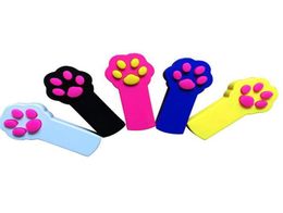 Cat Footprint Shape LED Light Laser Toys Tease Funny Cats Rods Pet Toy Creative 5 Colorsa57 a367307169