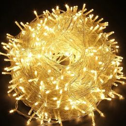 Christmas Decorations LED String Lights 10 20 30 50 100M Festoon Lamps Waterproof Fairy Lights Outdoor Garland Party Holiday Christmas Decoration 231127