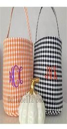 Gift Wrap 10pcs Gingham Halloween Buckets Monogrammed Black Candy Bucket Fall Basket Personalised Trick Or Treat Totes238A178d9260679
