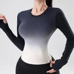 Active Shirts Cloud Hide Long Sleeve Yoga For Autumn Winter SEXY Sports Top Gym Fitness Running Ladies T-Shirt Girl Workout Sportswear