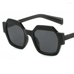 Sunglasses Hip Hop Unisex Personalized Sun Glasses Polygon Adumbral Anti-UV Spectacles Simplity Oversize Frame Eyeglasses