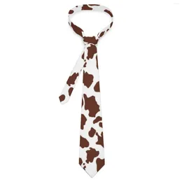 Bow Ties Men's Tie Brown White Cow Print Neck Animal Elegant Collar Pattern Business High Quality Necktie Accessories