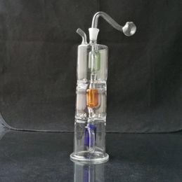 Glass Pipes Smoking Manufacture Hand-blown hookah Three layer partition filtration water pipe