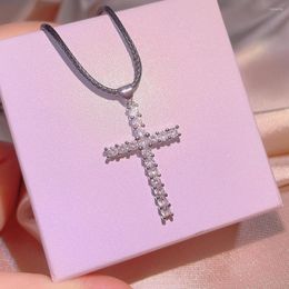 Chains Fashion Sparkling Hip Hop Cross Pendants Necklace Jesus Religious Jewellery Unisex Gift Women's