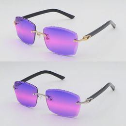 Designer Rimless Diamond cut Lens Sunglasses Aztec Arms Sunglasses Male and Female metal frame Square Lens Luxury Eyeglasses Fashion Plank Metal Men Sunglasses