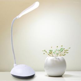 Table Lamps Portable Desk Lamp 4 LED Book Reading Lights Student Study Bedside Night For Bedroom Battery Powered Gooseneck