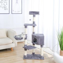 Scratchers Cat Tree MultiLevel Deluxe Cat Tower with ExtraLarge Plush Perch Spacious Hammock and Thick SisalCovered Scratching Post