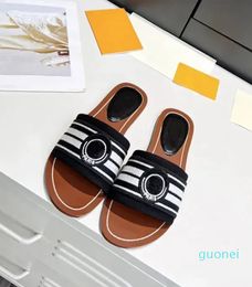 Woman Flat Slippers Pool Comfort Slide Sandals Summer Beach Footwear Black White Blue Denim slipper 2023