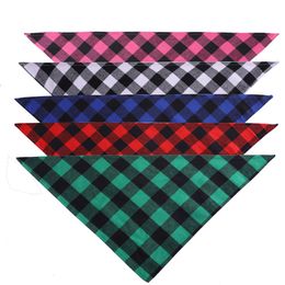 Accessories 50PC/Lot Dog Bandanas Cotton Plaid Pet Bandana Scarf Washable Dog Bibs for Medium Large Dog Accessories