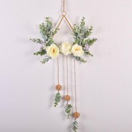 Decorative Flowers Nordic Metal Wall Hanging Artificial Wrought Iron Geometric False Flower Decoration Dried For