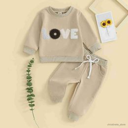 Clothing Sets Newborn Baby Clothes Autumn Winter Toddler Outfits Cute Plush Embroidery Long Sleeve Sweatshirt+Pants Infant Set R231127